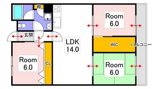 インペリアルハイツ今【4階】の間取り