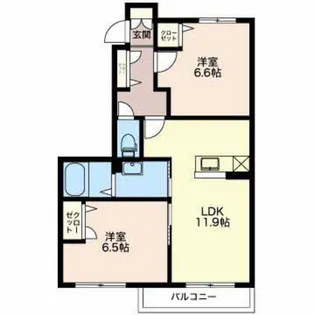 ベルフィオーレ B【1階】の間取り