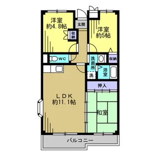 四條畷・サカモトマンション【3階】の間取り