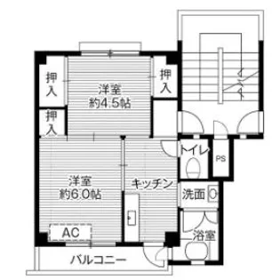 ビレッジハウス児島第二3号棟【2階】の間取り