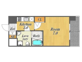 アッシュレジデンス吉野【8階】の間取り