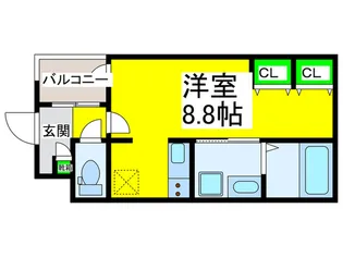 ジーイーサンク【2階】の間取り