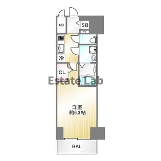 エスリードザ・ランドマーク神戸【11階】の間取り