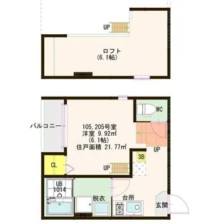ハーモニーテラス桑津【1階】の間取り