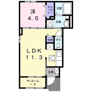 ルフレエトワール II【1階】の間取り