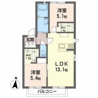 ファミールコートD【1階】の間取り