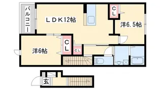 シンヴィオシスC【1階】の間取り