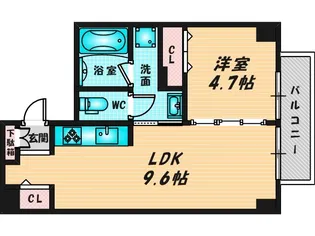 グランガーデン足代新町【7階】の間取り