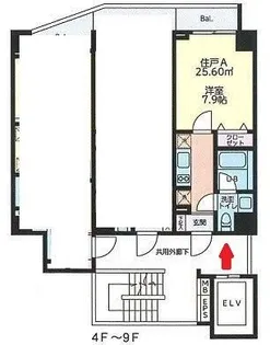 レジエールウエスト【4階】の間取り