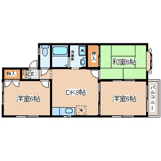 アメニティスクエア南吉成D【2階】の間取り