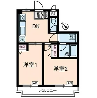 三番館竹下【3階】の間取り