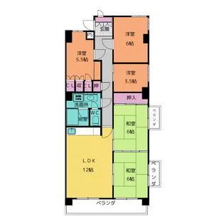 星和原コーポラス【9階】の間取り