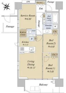 シティハウス巣鴨【11階】の間取り