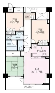 マイキャッスル湘南逗子サン・ヴェローナ参番館【6階】の間取り