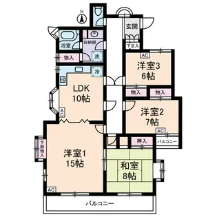 メゾンビアンペルレ【2階】の間取り