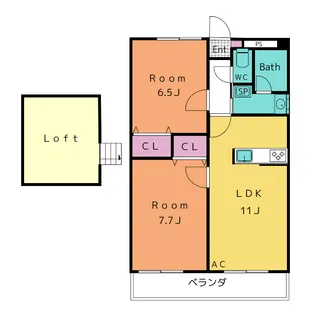 ウィル松屋【6階】の間取り