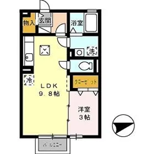 セジュール高本【1階】の間取り