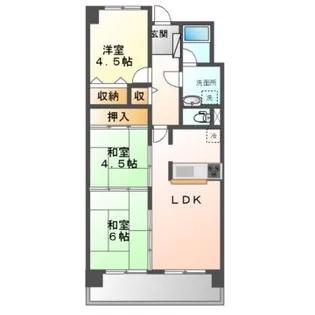 ライオンズマンション鈴蘭台弐番館【7階】の間取り