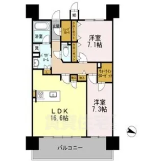 ロイヤルパークスERささしま【10階】の間取り