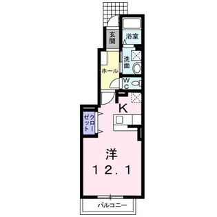 ハレイエB(HALEIE B)【1階】の間取り