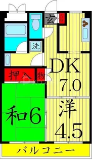 プラザホワイトB【2階】の間取り