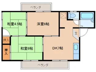 ロジュマン新町A棟【1階】の間取り