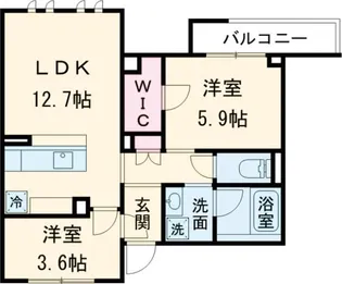 桂 高輪【2階】の間取り