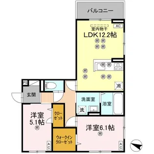 フィオーレガーデン北田宮A【2階】の間取り