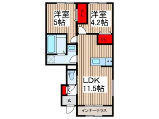 リーブルファイン草加瀬崎II【1階】の間取り
