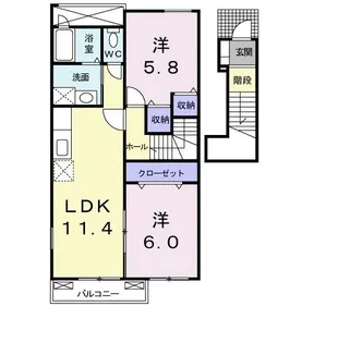 イリーデ・ソレイユA【2階】の間取り