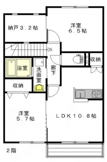ローズスクエアC【2階】の間取り