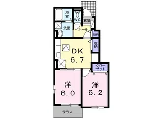 ガーデンヒル 藍住 AB【1階】の間取り