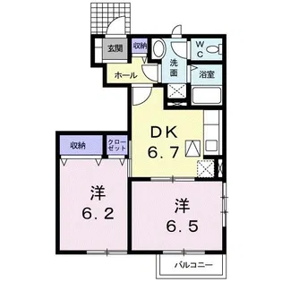 シゴーニュII【1階】の間取り