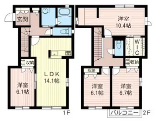 神奈川県逗子市桜山6【一戸建】の間取り