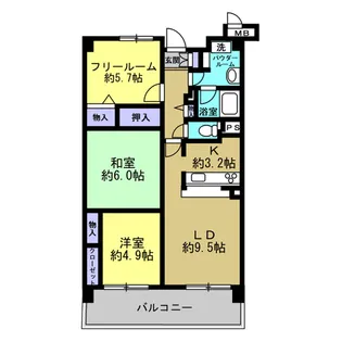 ヴェルテ忍ケ丘II番館【5階】の間取り