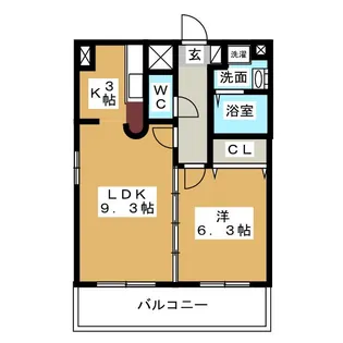 ノーブル庄内通【1階】の間取り