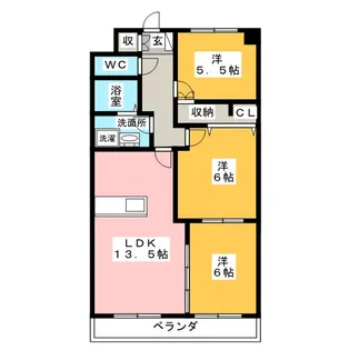 グランドール鶴里【1階】の間取り
