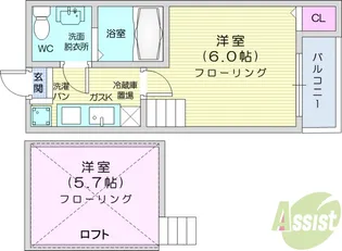アールグランデ北仙台【1階】の間取り