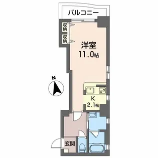 ウイング城南通り【2階】の間取り