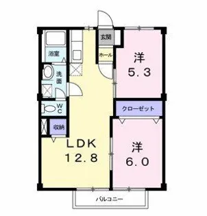 オーキッド潮見ヶ丘B【2階】の間取り