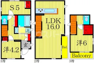 東京都豊島区千早4【一戸建】の間取り