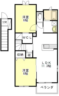 メゾンラヴィエール【2階】の間取り