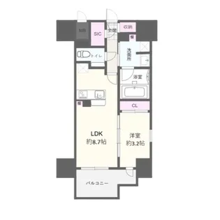 リビオレゾン靭公園【3階】の間取り