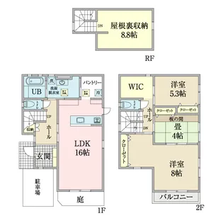 宮城県仙台市若林区椌木通【一戸建】の間取り