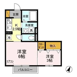 フェリシタ ドゥジェーム【2階】の間取り