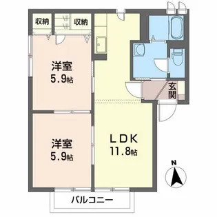 リオ・セレッソ F【1階】の間取り