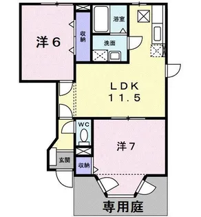 エスポワールA・B【1階】の間取り