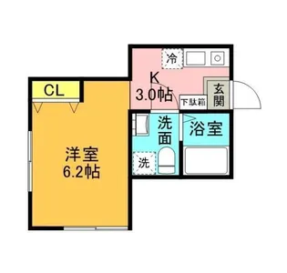 グランドスカイ東白楽【1階】の間取り