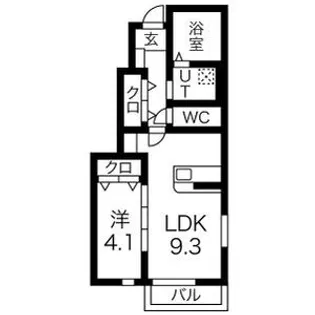 ルワンジュ A棟【1階】の間取り
