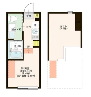 ハーモニーテラス足立XVII【2階】の間取り